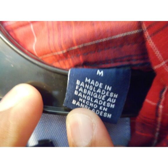 Chaps Red and blue plaid button down long sleeve - Picture 4 of 6